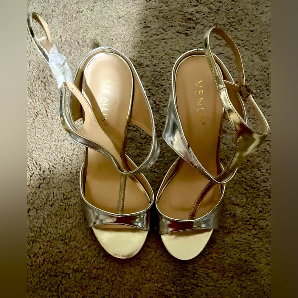 Venus Metallic Heels, Brand New!
